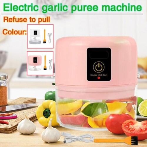 Detachable Visible Food Garlic Press Home Kitchen Easy Tools Kitchen Electric Food Chopper Portable Press Rechargeable Blenders