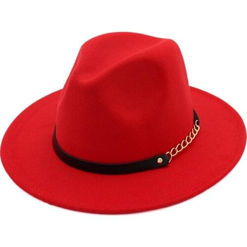 Simple Women Men Wool Vintage Gangster Felt Fedora Hat With Wide Brim Gentleman Elegant Lady Winter Autumn Jazz Caps