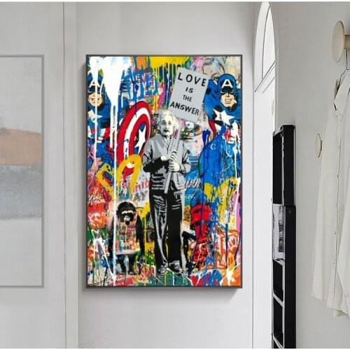 Street Graffiti Pop Art Love Is The Answer Canvas Paintings Poster Print Wall Art for Living Room Home Decor (No Frame)