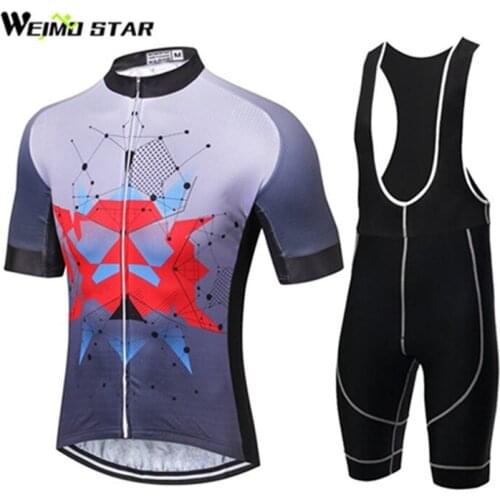 Cycling Jersey WEIMOSTAR Summer Short Sleeve Men Bike Jersey Breathable Outdoor Biking Clothing Gel Pad Bib Shorts Sets