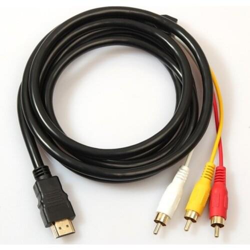 1.5M HDMI-compatible To 3 RCA Phono Red White Yellow Cable AV Audio Video Lead Universal
