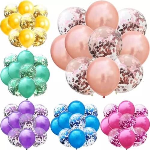 10pcs/Lot Rose Gold Confetti Balloons Birthday Party Decoration Kids Latex Balloon Helium Ball Wedding Party Baby Shower Decor