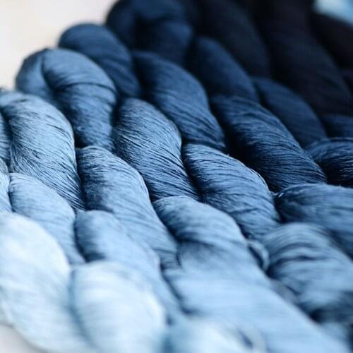 100% silk thread hand embroidery embroider cross stitch 1pcs 400m silk embroidery thread indigo series 8 gradient colors