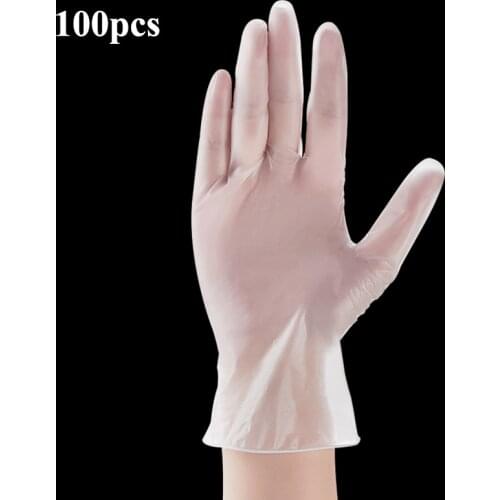 100pcs Transparent Disposable PVC Gloves Cleaning Latex Gloves for Dishwashing Home Food
