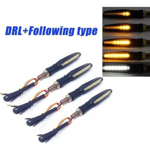 4 PCS Dual-use Amber Motorcycle LED Turn Signal Light DRL white daytime running lamp Indicator Blinker Flashers for Honda