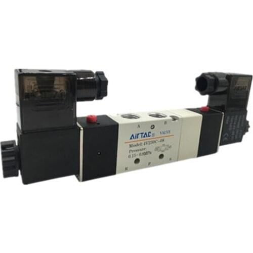 4V220-08B High quality 1/4" 2 Position 5 Port Air Solenoid Valve 4V220-08B Pneumatic Control Valve, DC 24V