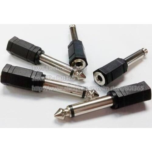 NCHTEK 6.3mm 1/4" Male Plug Mono to 3.5mm 1/8" Female Jack Audio Adapter Connector/Free shipping/5PCS