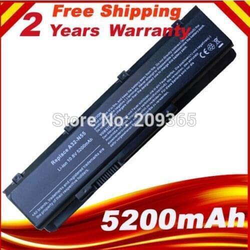 HSW laptop battery A32-N55 for ASUS 07G016 HY1875 N45E N45S N45F N55E N55S N55SF battery for laptop N75 N75E N75S fast shipping