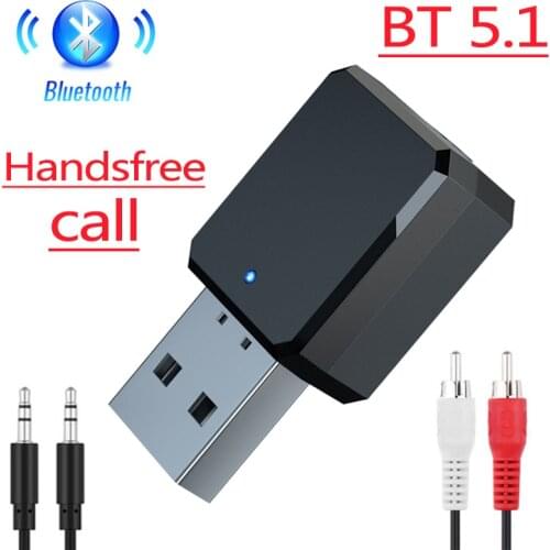 USB Bluetooth Audio Receiver BT 5.1 Car Kit 3.5mm AUX Jack RCA Stereo Music Wireless Adapter For Wired Speaker Handsfree Call