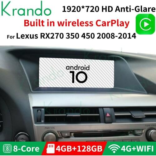 Krando Android 10.0 4G 64G 12.3'' for Lexus RX RX270 RX350 RX450 RX200T RX450H 2008-2021 gps car radio multimedia player
