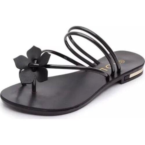 2021new fashion women sandals sweet flower girls slippers summer girls flat strap womens sandals metal woman shoes