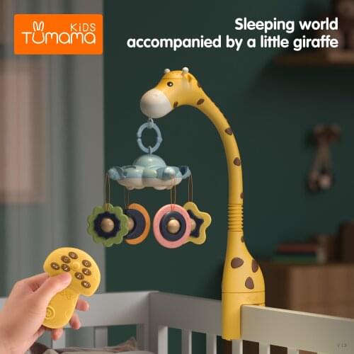 Baby Rattles Crib Mobiles Toy Holder Rotating 360 Degree Flexible Rotation Mobile Newborn Crib Musical Box Projection Infant Toy