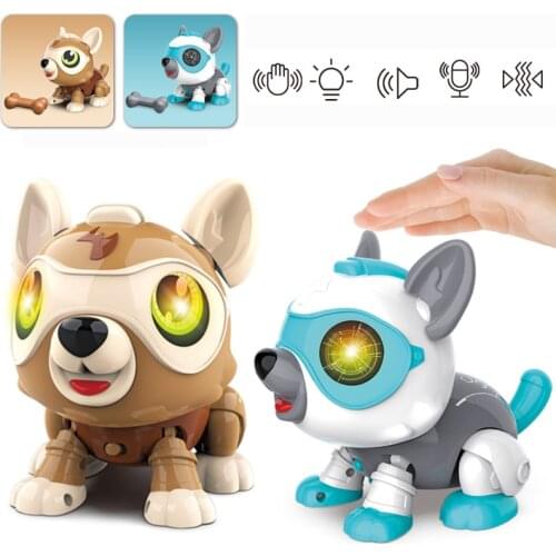 Robot Dog Electronic Animal Pets DIY Voice touch Interactive Remote Control Toys Music Song Toy for Kids RC Toys Birthday Gift