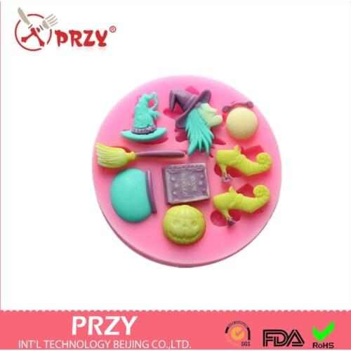 Soap Mold Fondant Cake Decoration Mold 100% Food Grade Raw Material Witch Silicon Moulds Silicone Rubber PRZY Eco-friendly 001