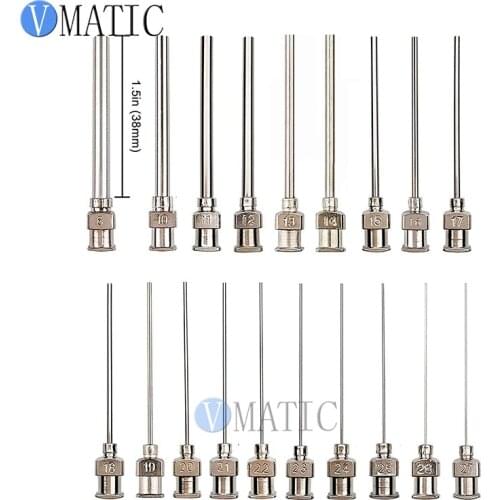 Free Shipping Quality 8G-27G Metal Stainless Steel Dispensing Needles Blunt 1.5'' 19Pcs Mix Pack Dispenser Needle 1-1/2 Inch