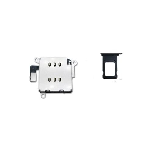 10Set/Lot Dual Sim Card Reader Connector Flex Cable + Sim Card Tray Slot Holder For IPhone 11 Replacement Parts