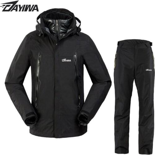 1 Set Dayiwa New Warm Fishing Clothing Sets Men Waterproof Windproof Hiking Clothes Set Outdoor Sport Wear Winter Fishing Coat