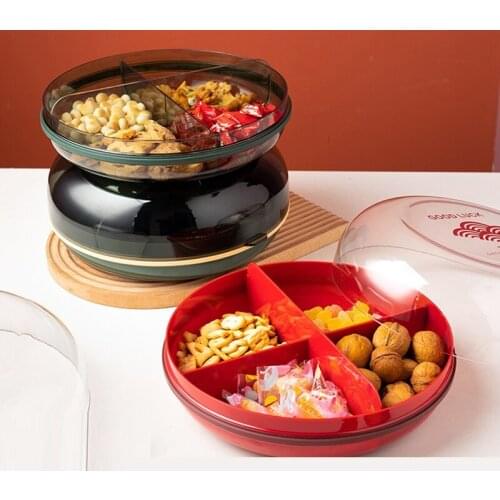 Fruit Box with Lid Sealed Dried Fruit Box Household Snacks Melon Seeds Nut Box Creative Fruit Plate Living Room Decoration