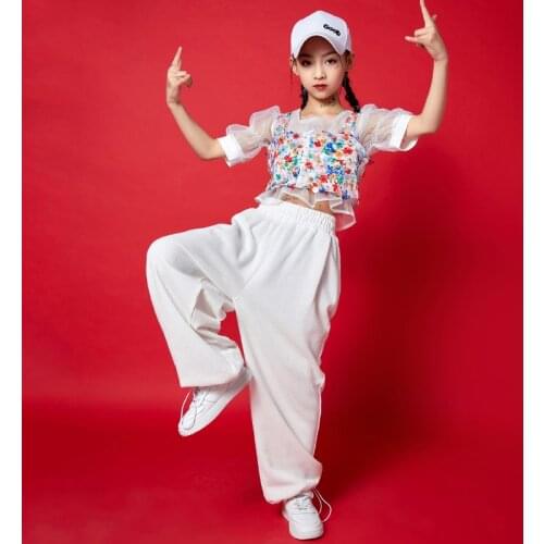 Girls Jazz Dance Costumes Summer ChildrenS Sequin Outfits Hip-Hop Performance Costumes Modern Dance Street Dance Wear DN8881