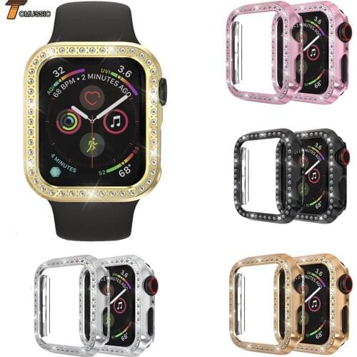 Crystal Watch Case For Apple Watch 40mm 44mm Cover Diamond Protective Bumper For iWatch Series 4 Case