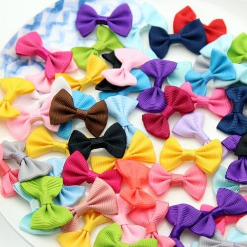 300pcs pack Mini bows WITHOUT clips DIY for Headwear Hair bow Hair clips Supply 3.5cm (1.3 inch) Grosgrain bows christmas
