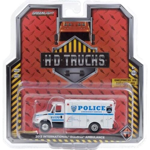 GreenLight 1:64 2013 Dura star Ambulance NYPD Alloy toy cars Metal Diecast Model Vehicles For Children Boys gift hot