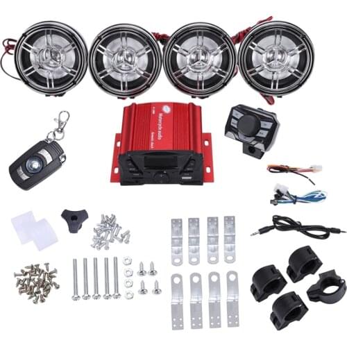 3 Inch Motorcycle Waterproof Bluetooth Speakers 4 Channel Amplifier Mp3 Music Sound o Stereo Amp System