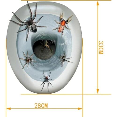 Halloween Toilet Stickers Horror Spider Waterproof PVC Sticker Home Bathroom Scary Decals Party Props Decoration