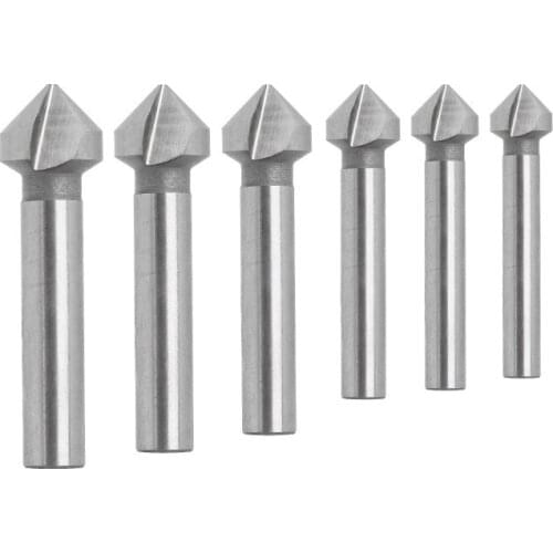 HOT 6pc Titanium 90 degree Chamfering knife Three edges Full grinding Chamfering Knife Tool Sets Drill Bits For Metal