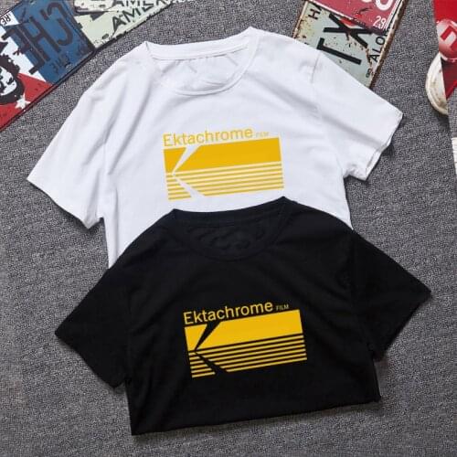 Custom Tees Vintage Photography Kodak Ektachrome Teenage Round Collar Short Sleeve Tees Shirt Comfort Teenage T Shirt Wholesale