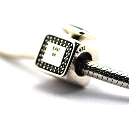 Fits for Pandora Charms Bracelets 100% 925 Sterling Silver Jewelry Signature Scent Beads with Clear CZ Free Shipping