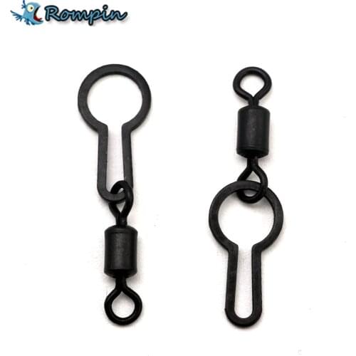 Rompin 20pcs/bag Carp fishing pva bag swivel snaps carp fishing accessories UK size 8# 28mm Matt Black color Pva Mesh and Bags