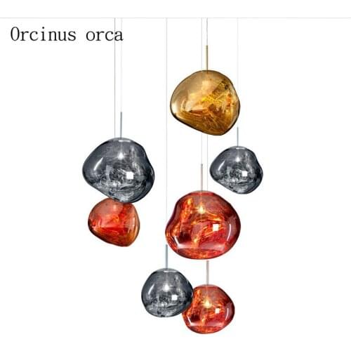 Nordic post-modern creative lava chandelier cafe restaurant bedroom simple personality single head chandelier free shipping