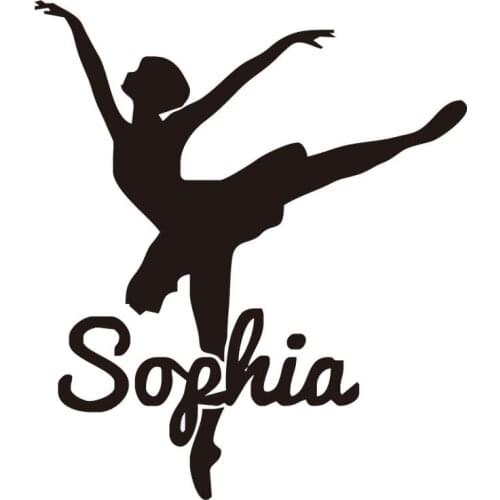 Dancer Dancing Ballet Wall Stickers Customized Any Name Removable Wall Decals Vinyl Wall Sticker Home Decor Girls Bedroom SA088B