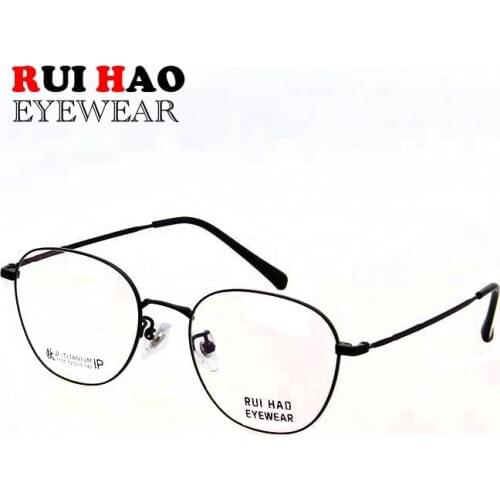 Titanium Eyeglasses Women Optical Glasses Frame Men Super Light Full Design Eyeglasses Unisex Spectacles Rui Hao Eyewear Brand