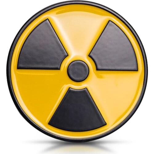 Nuclear Radiation Sign Car Badge 3D Metal Symbol Emblem Warning Logo Auto Sticker Trunk Window Decor Fashion Accessories
