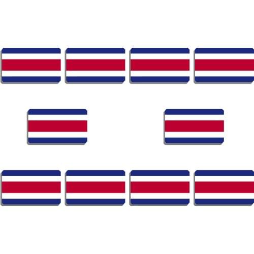 10Pcs/Set Costa Rica National Flag Brooch Pride Flag Pin For Backpacks Hat Clothes Large Acrylic Patriotic Badge