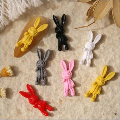 100pcs Puppet Bunny Flatback Nail Art Rhinestones 6.5x19.5mm Nail Art And Mobile Phone Case Decoration Accessories
