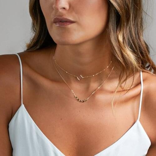 12pcs/lot Europe and the United States jewelry fashion simple tetragonal multilayer metal necklace manual chain necklace