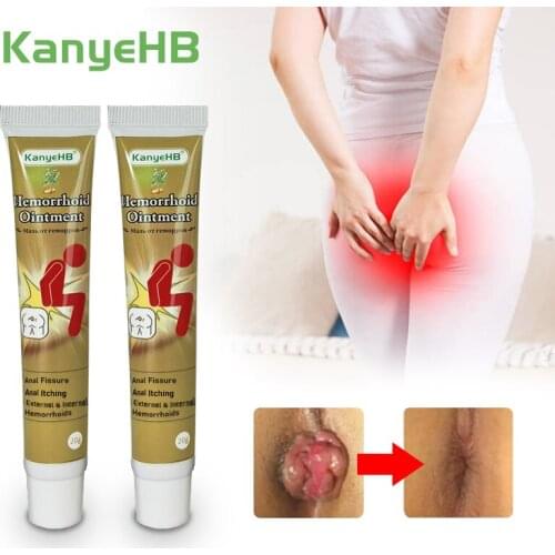 2pcs New Arrival KanyeHB Hemorrhoid Cream Relieve Pain Hemorrhoid Medical Ointment Stop Bleeding Bacteriostasis Anus Cream A646