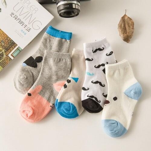 2019 new 5 Pair/lot Spring / Summer Multi Color Childrenschildrens Sockscotton Kids Girls Boys Children Socks For 1-10 Year