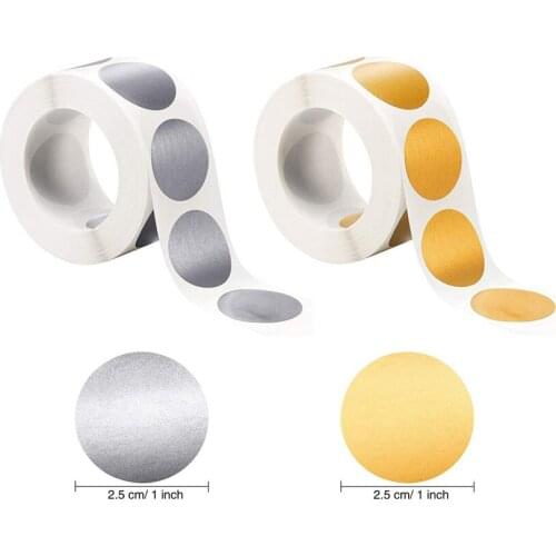 300pcs Gold / Silver Scratch Sticker DIY Ticket Party Game Scratch Lottery Decoration Toy Office Scrapbook Stationery Stickers