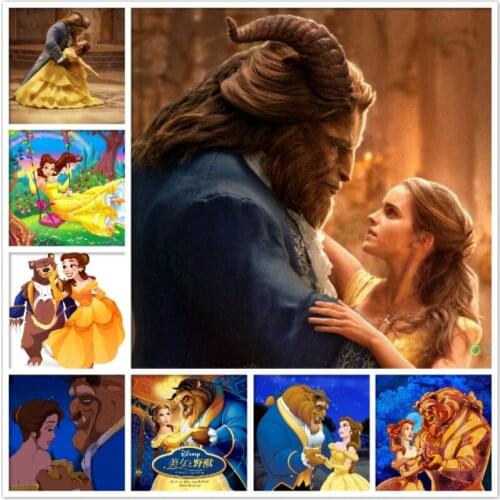 NEW Disney Full Spuare&Round 5D Beauty and The Beast Diamond Painting DIY Diamond Embroidery Cross Stitch Kits Mosaic Home Decor