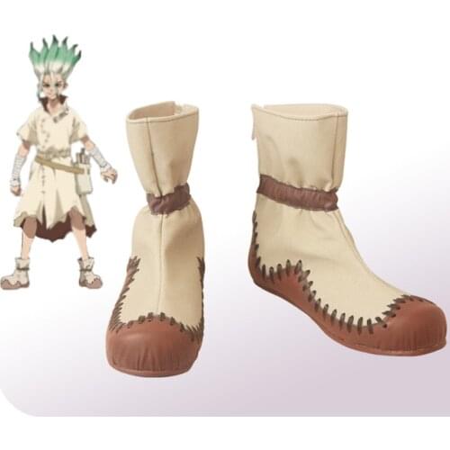 Anime Dr. Stone Senku Ishigami Cospaly Shoes Boots Adult Men Senku Boots Outfit Wig Halloween Carnival Party Role Play