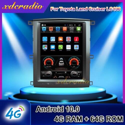 KiriNavi Vertical Screen Tesla Style 12.1" Android 10.0 Car Radio For Toyota Land Cruiser LC100 Auto GPS Navigation 2003-2007