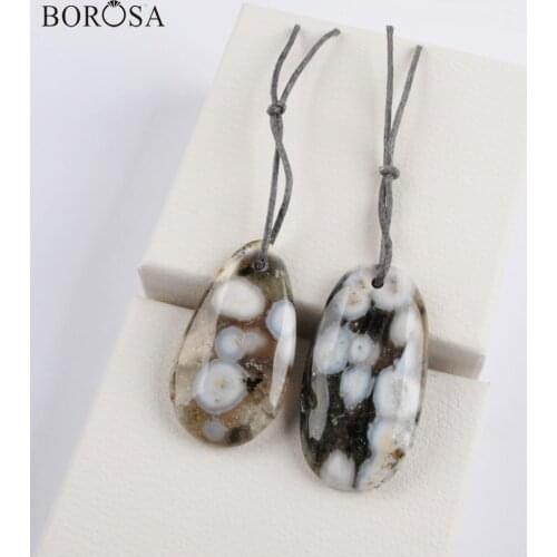 BOROSA Natural Ocean Jaspers Stone Beads For Necklace Making Natural Gems Stones Pendant Beads Women Jewelry Accessories WX1563