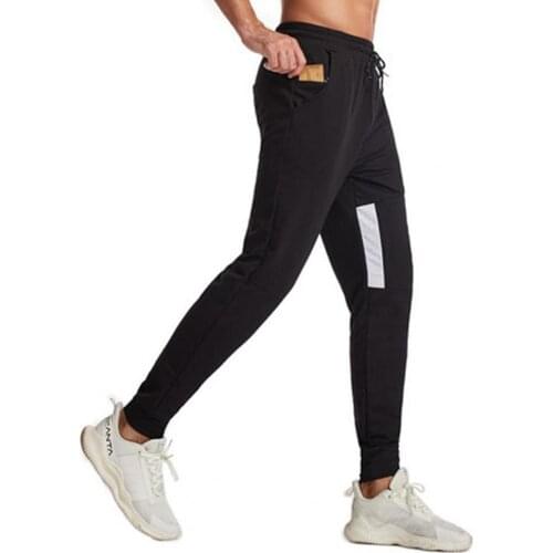 Mens Sports Trousers Pants Double Pockets Breathable Polyester Men Slims Fit Joggers Track Trousers for Running Fitness Pants