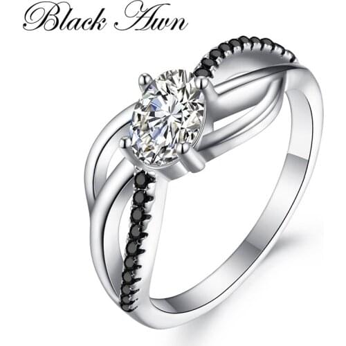 BLACK AWN 2021 New Genuine 100% Sterling 925 Silver Jewelry Engagement Rings for Women Gift C336