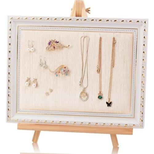 Wood photo frame Shaped Necklace earing Jewelry Display Stand jewelry rack
