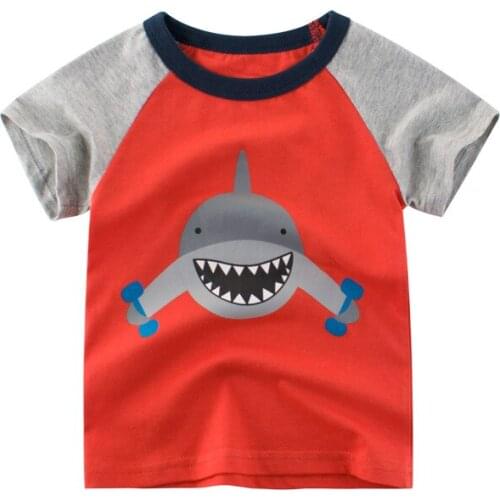2-8 Years Cartoon Baby Boys Shorts T Shirt For Summer New Infant Kids Children Boys Girls Top wear Clothes cotton toddler